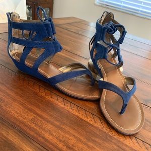 Carlos Santana Shoes - Carlos Santana Blue Velvet Sandals Carlos Santana Shoes - Carlos Santana Blue Velvet Sandals